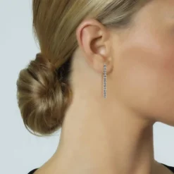 Pendientes riviere de oro blanco con diamantes