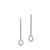 Pendientes riviere largos de oro blanco y lágrima de diamantes