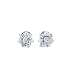Pendientes roseta oro blanco con diamantes
