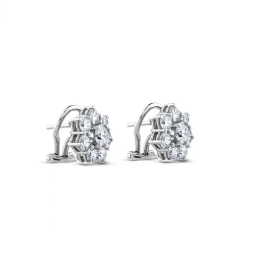 Pendientes roseta oro blanco con diamantes