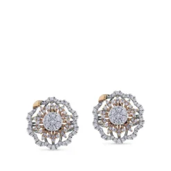 Pendientes "Soleil" de oro blanco y oro rosa con diamantes