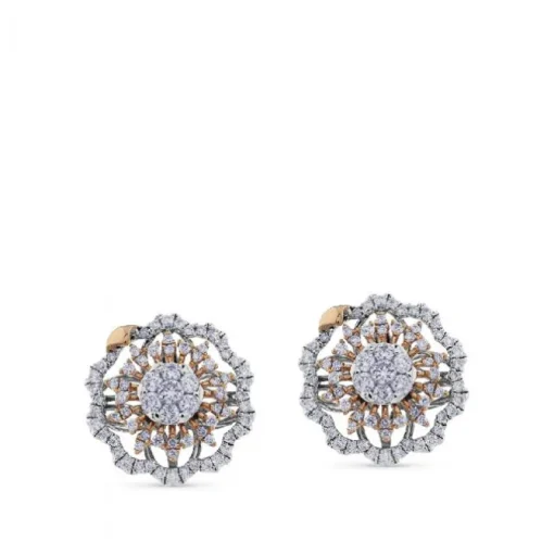 Pendientes "Soleil" de oro blanco y oro rosa con diamantes