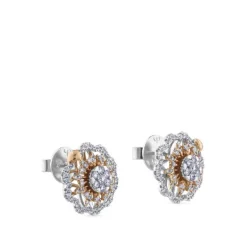 Pendientes "Soleil" de oro blanco y oro rosa con diamantes