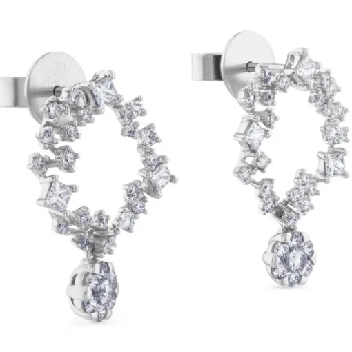 Pendientes "Universe" de oro blanco con diamantes