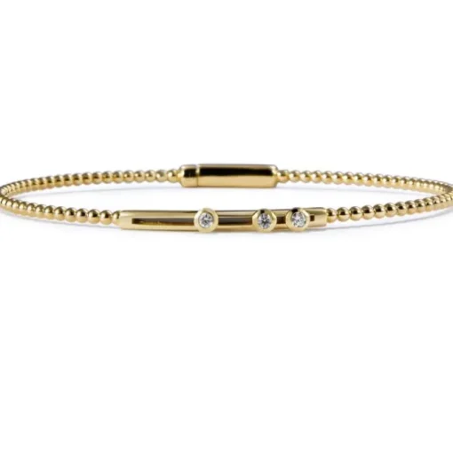Pulsera "Bubbles" de oro amarillo con 3 diamantes móviles en chatón