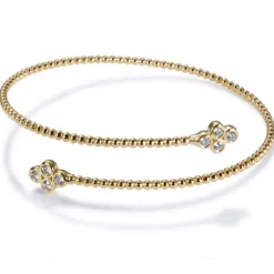 Pulsera "Bubbles" de oro amarillo con 8 diamantes en chatón