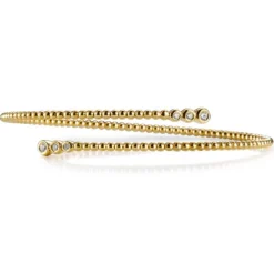 Pulsera "Bubbles" de oro amarillo con 6 diamantes en chatón