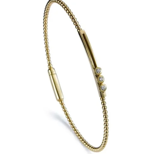 Pulsera "Bubbles" de oro amarillo con 3 diamantes móviles en chatón