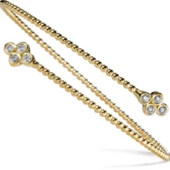 Pulsera "Bubbles" de oro amarillo con 8 diamantes en chatón