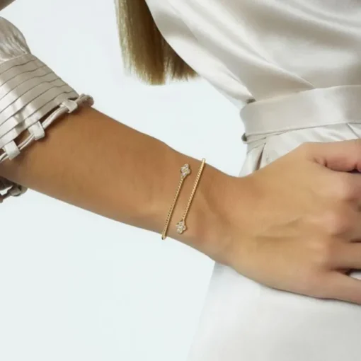 Pulsera "Bubbles" de oro amarillo con 8 diamantes en chatón
