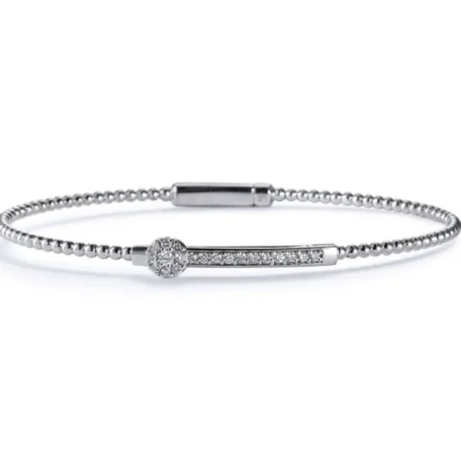 Pulsera "Bubbles" de oro blanco con diamantes y roseta móvil