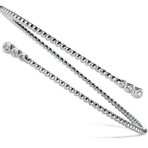 Pulsera "Bubbles" de oro blanco con 6 diamantes en chatón