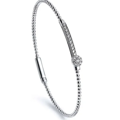 Pulsera "Bubbles" de oro blanco con diamantes y roseta móvil