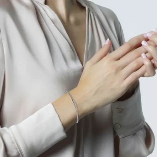 Pulsera "Bubbles" de oro blanco con 6 diamantes talla brillante