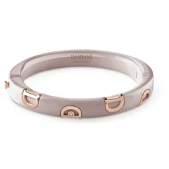 Pulsera Damiani D.Icon de cerámica capuchino, oro rosa y diamante