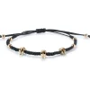 Pulsera de cordón con calaveras de oro rosa