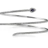 Pulsera de muelle 3 vueltas de oro blanco con diamantes y diamante negro