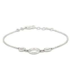 Pulsera de oro blanco con círculo de diamantes