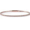 Pulsera rígida de oro rosa con diamantes en garra 0.33 quilates