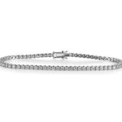 Pulsera Riviere de oro blanco con diamantes talla brillante en garra