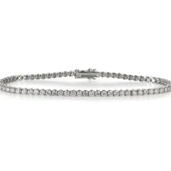 Pulsera Riviere de oro blanco con diamantes talla brillante en garra