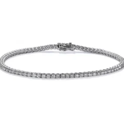 Pulsera Riviere de oro blanco con diamantes talla brillante
