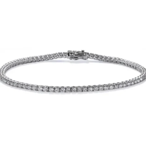 Pulsera Riviere de oro blanco con diamantes talla brillante