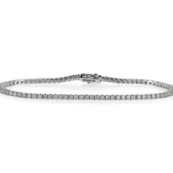 Pulsera Riviere de oro blanco con diamantes talla brillante en garra