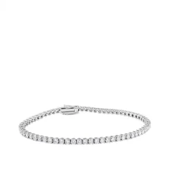 Pulsera Riviere de oro blanco con diamantes en garra de 4,02 quilates