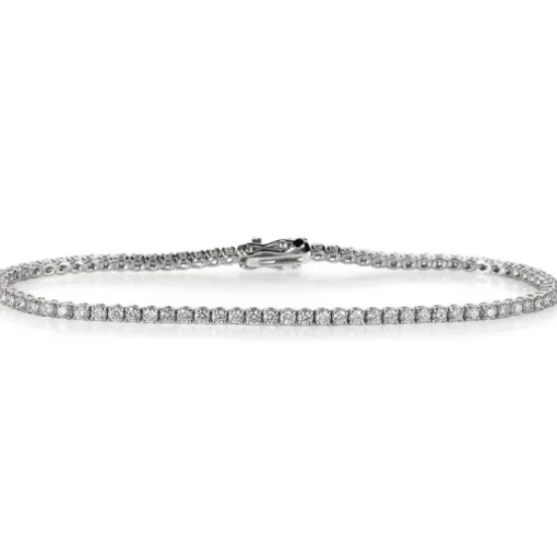 Pulsera Riviere de oro blanco con diamantes talla brillante en garra
