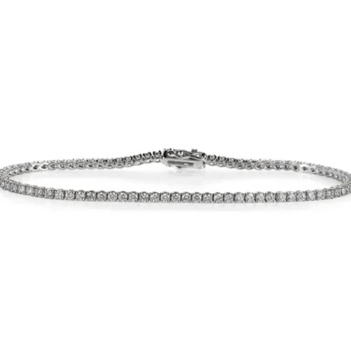 Pulsera Riviere de oro blanco con diamantes talla brillante en garra