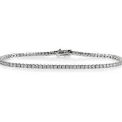 Pulsera Riviere de oro blanco con diamantes talla brillante en garra