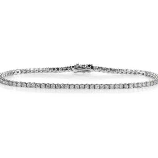 Pulsera Riviere de oro blanco con diamantes talla brillante en garra