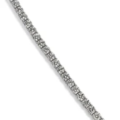 Pulsera Riviere de oro blanco con diamantes talla brillante en garra