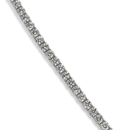 Pulsera Riviere de oro blanco con diamantes talla brillante en garra