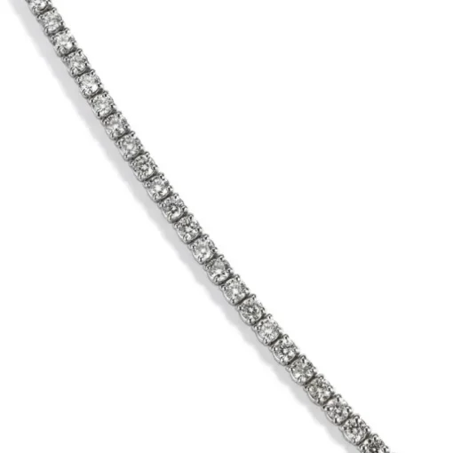 Pulsera Riviere de oro blanco con diamantes talla brillante en garra