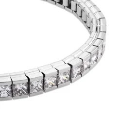 Pulsera Riviere de oro blanco con diamantes talla princesa de 10.05 quilates