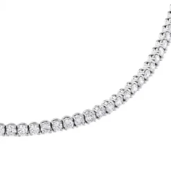 Pulsera Riviere de oro blanco con diamantes en garra de 4,02 quilates