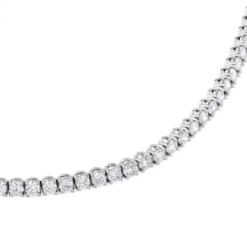 Pulsera Riviere de oro blanco con diamantes en garra de 4,02 quilates