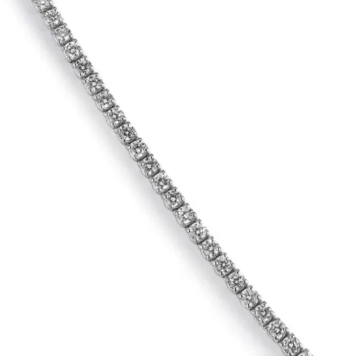Pulsera Riviere de oro blanco con diamantes talla brillante en garra