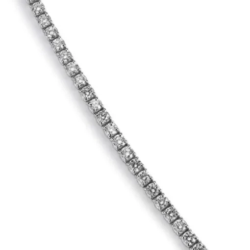 Pulsera Riviere de oro blanco con diamantes talla brillante en garra