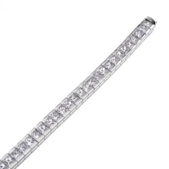 Pulsera Riviere de oro blanco con diamantes talla princesa de 10.05 quilates