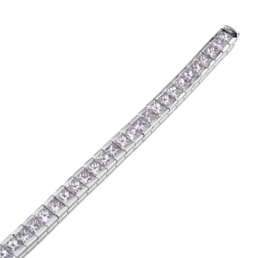 Pulsera Riviere de oro blanco con diamantes talla princesa de 10.05 quilates