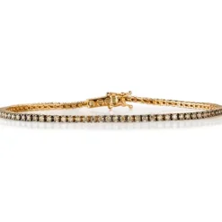 Pulsera Riviere de oro rosa con diamantes brown