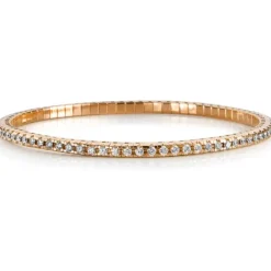 Pulsera Riviere extensible de oro rosa con diamantes talla brillante