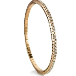 Pulsera Riviere extensible de oro rosa con diamantes talla brillante