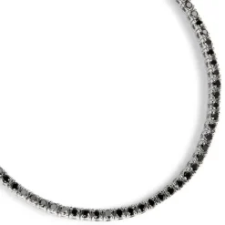 Pulsera Riviere oro blanco con diamantes negros