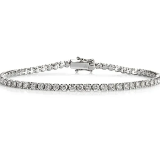 Pulsera Riviere oro blanco con brillantes en garra