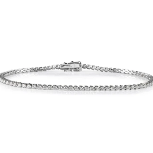Pulsera Riviere oro blanco con diamantes 3 garras