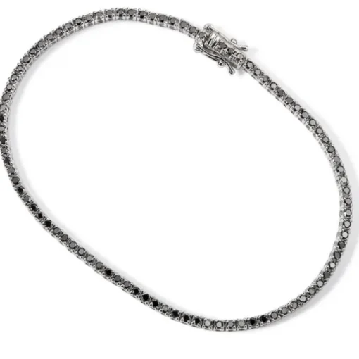 Pulsera Riviere oro blanco con diamantes negros